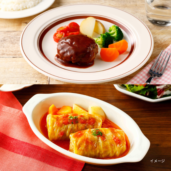 Vivid TABLE「国産食材の彩り冷凍宅食（ロールキャベツとデミグラスハンバーグ）」