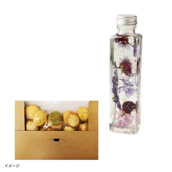 「ハーバリウムフラワーとお試しふぞろいクッキー ブルー」