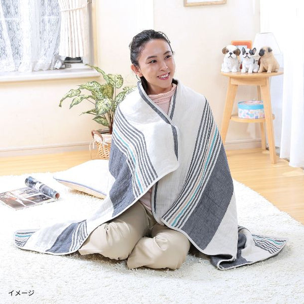 「三河木綿6重織ガーゼマルチケット ネイビー」