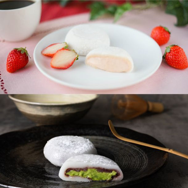 八天堂「とろけるくりーむ大福あまおう・つぶあん抹茶」