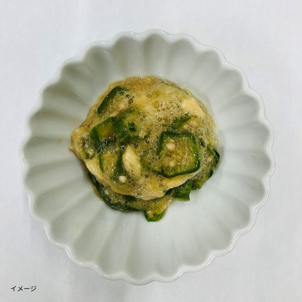 「長いもとオクラの染めおろし和え」