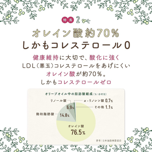 日清オイリオ「やさし～く香るエキストラバージンオリーブオイル」