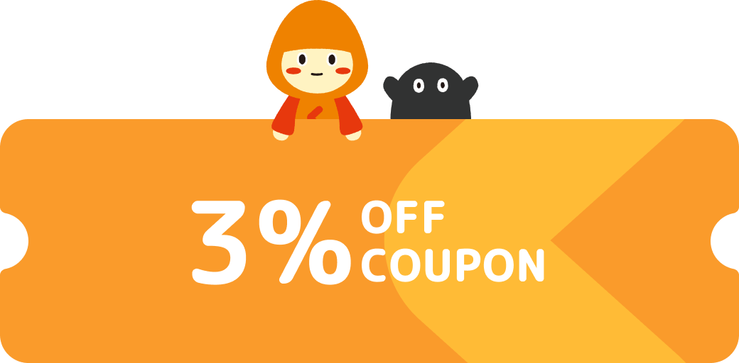はじめてのお買い物から1周年記念！全品3％OFFクーポン