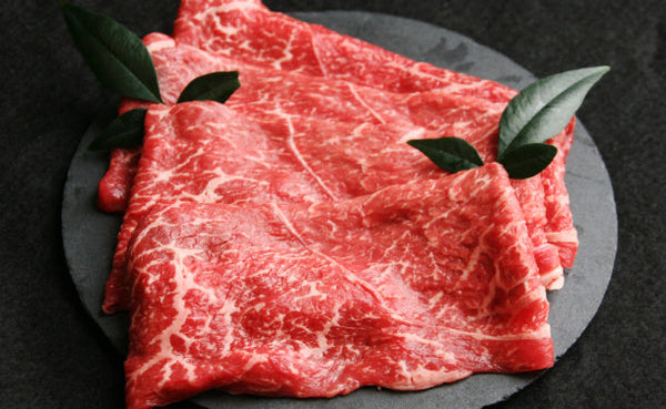 「黒毛和牛 赤身モモ肉 すき焼き用」