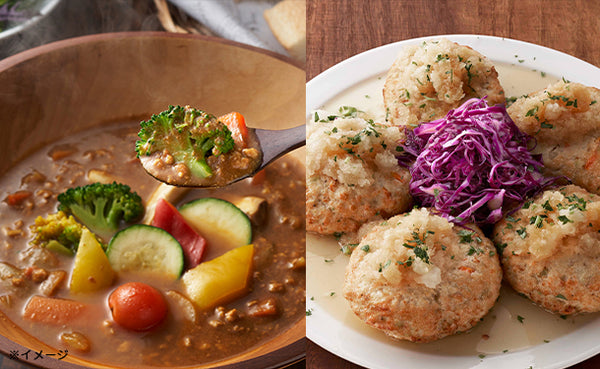 「みつせ鶏豆腐ハンバーグ＆スープカレー＆国産野菜セット」