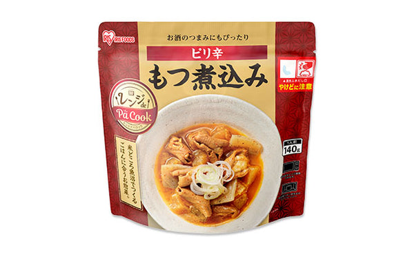 アイリスフーズ「レンジアップピリ辛もつ煮」