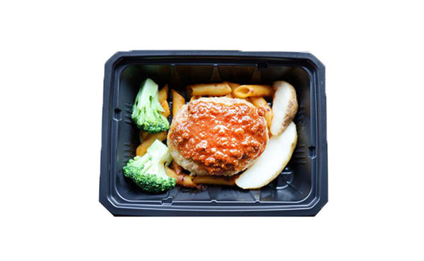 「レンジで簡単 トマトソース ハンバーグ」