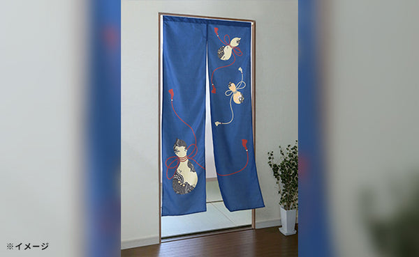 「洗える和風のれん ネイビー」