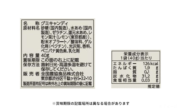 全農「八丈島産八丈フルーツレモングミ」