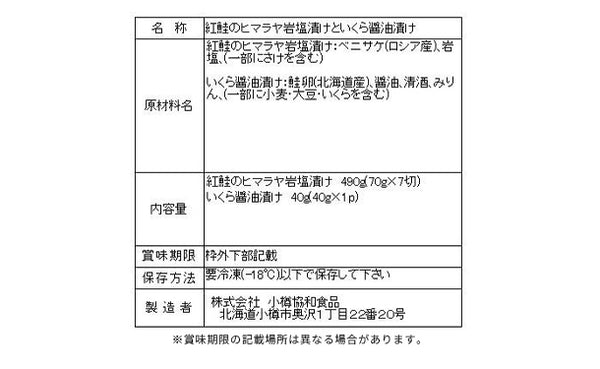 「紅鮭のヒマラヤ岩塩漬けといくら醤油漬け」（SD-505）