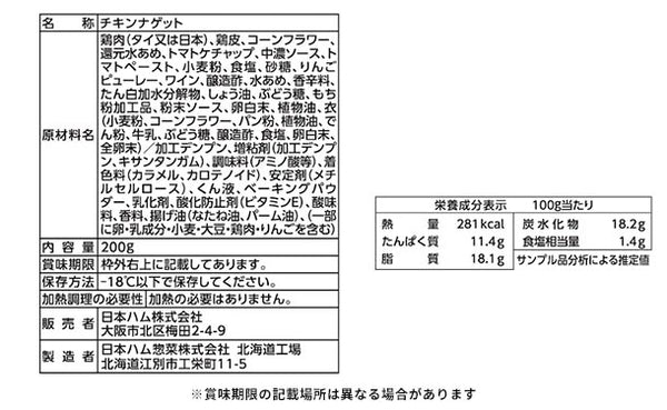 日本ハム「ソースinチキンナゲット」