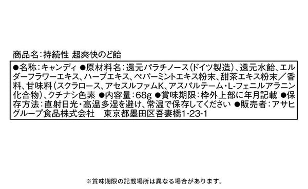 アサヒグループ食品「持続性 超爽快のど飴」