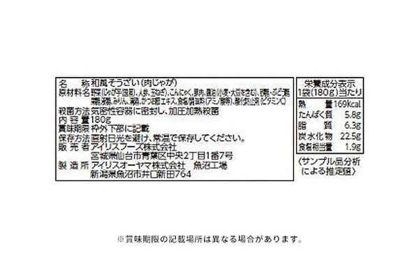 アイリスフーズ「レンジアップ肉じゃが」