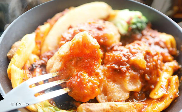 「レンジで簡単 ジューシー唐揚げ トマトソース」