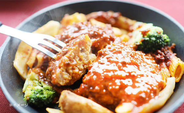 「レンジで簡単 トマトソース ハンバーグ」