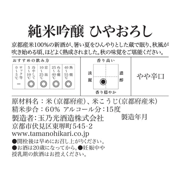 玉乃光酒造「純米大吟醸 ひやおろし」