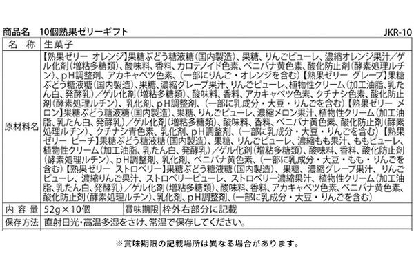 「熟果ゼリーギフト JKR-10」