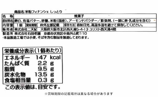 「米粉フィナンシェと米粉ガトーショコラの 食べ比べセット」