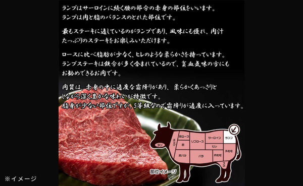 「A5ランク 仙台牛 ランプステーキ」