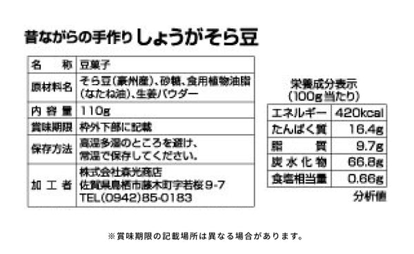 「そら豆の豆菓子詰め合わせ」