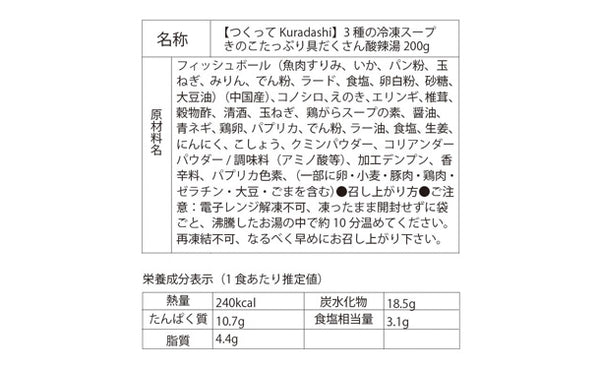つくってKuradashi「3種の冷凍スープ」