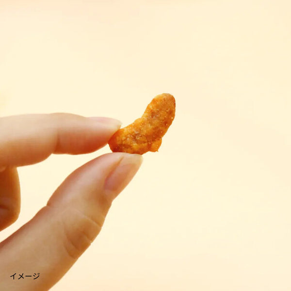 「柿の種の天ぷら にんにくラー油」