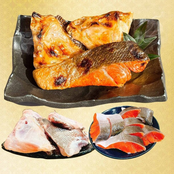「紅鮭 切り身と沼津 鯛 カマセット」