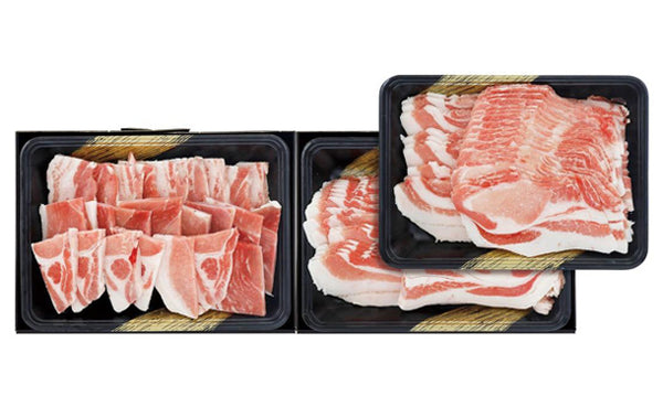 「九州産黒豚しゃぶしゃぶ肉＆焼肉セット」計1550g（SW-554）
