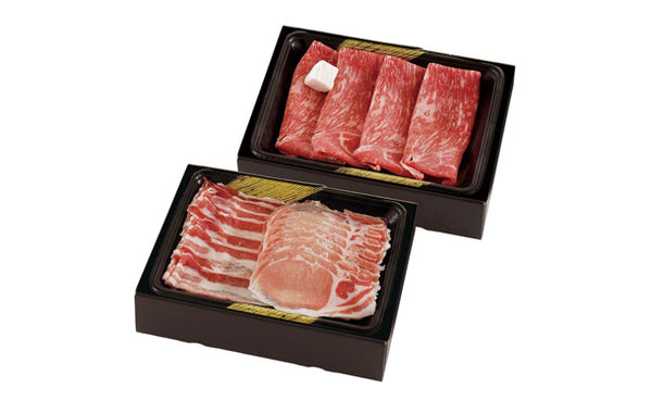 「宮崎県産黒毛和牛すきやきと豚しゃぶしゃぶ」計600g（RC-492）