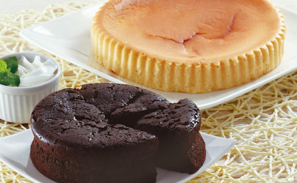 「窯出しチーズケーキとガトーショコラ」