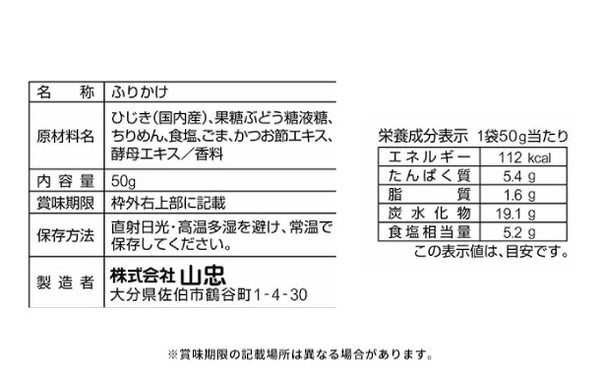 山忠「国産 ひじき白和えの素（豆腐半丁用）＆ちりめん入りひじきふりかけ しそ風味ソフトタイプ」各10袋【レターパックプラス便】