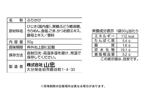 山忠「プチマリン＆ちりめん入りひじきふりかけ しそ風味ソフトタイプ」