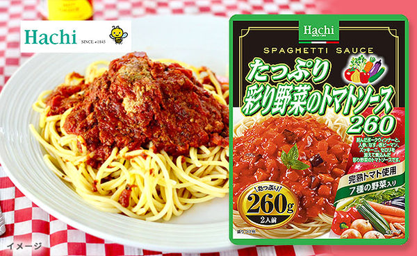 ハチ食品「たっぷり彩り野菜のトマトソース」