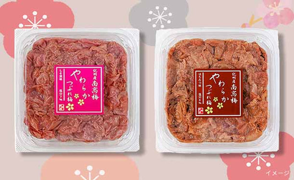 「紀州産南高梅 やわらかつぶれ梅 梅干し2種セット（しそ・はちみつ）」