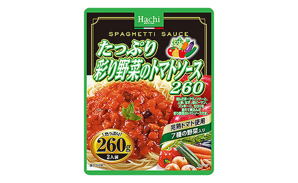 ハチ食品「たっぷり彩り野菜のトマトソース」
