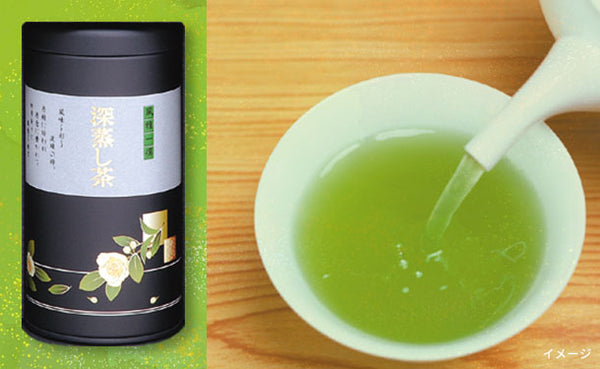 国産「深むし煎茶 手鞠・茶花缶入り」